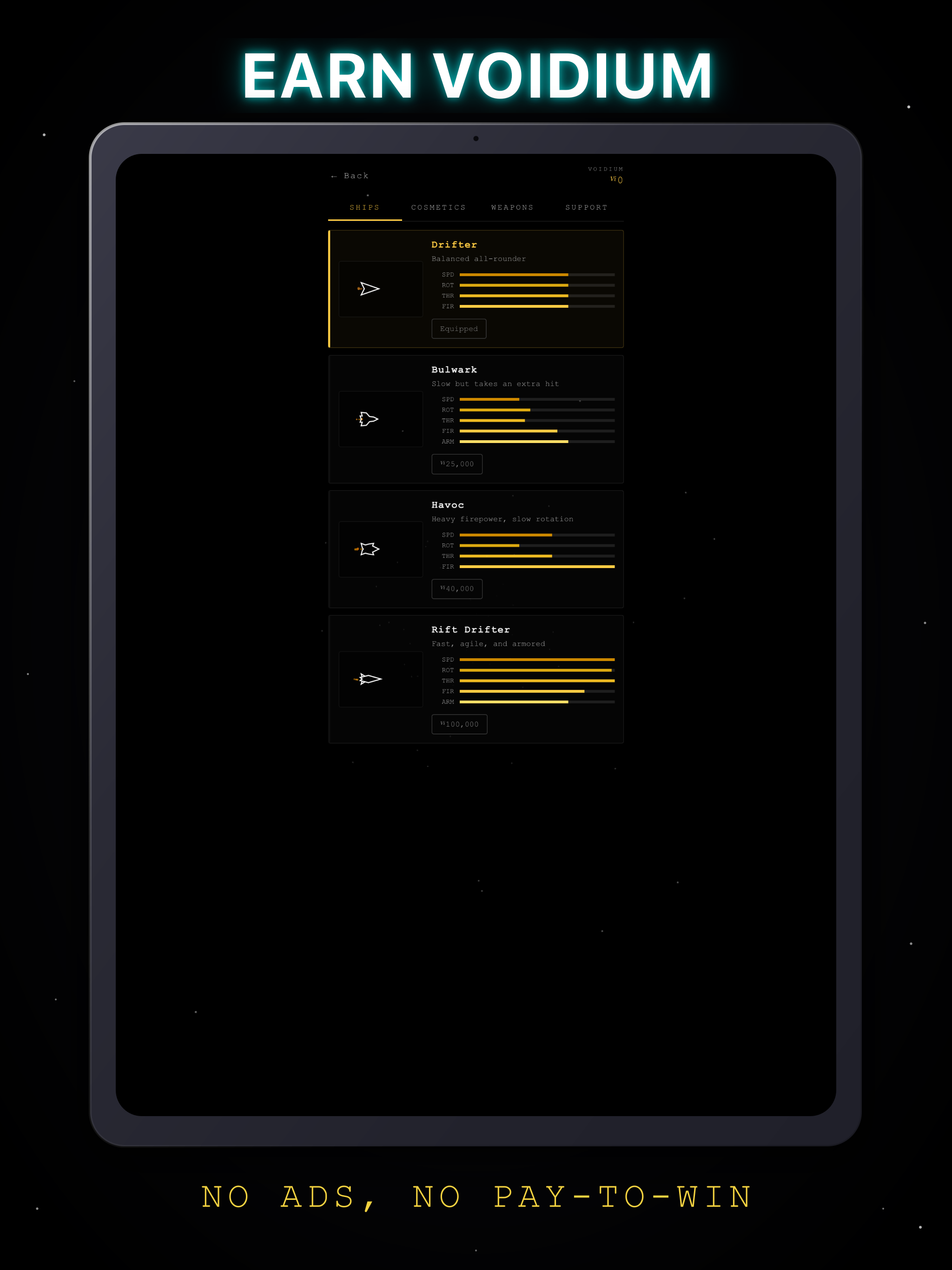 Rift Drifter on iPad: Earn Voidium, no ads, no pay-to-win